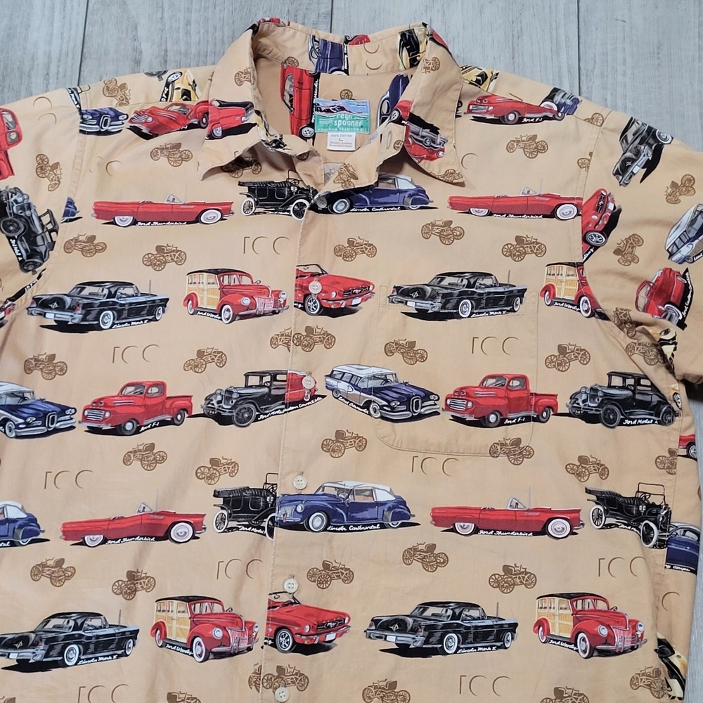 🚗Reyn Spooner Classic Cars Shirt Mens Large Vintage Auto Print Made in Hawaii - Picture 14 of 14